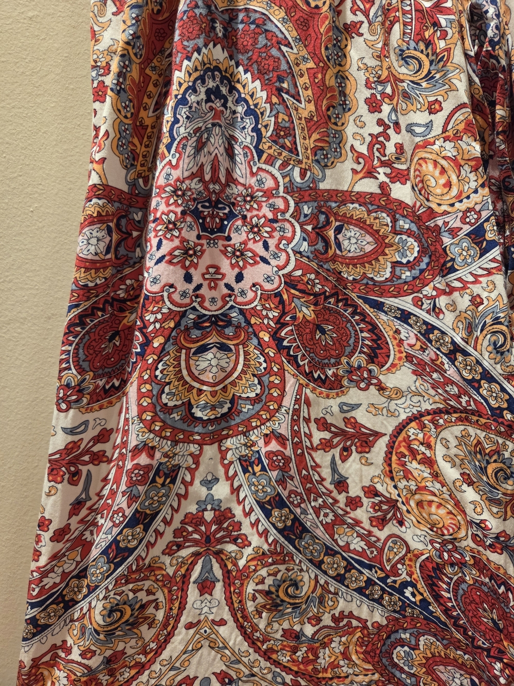 CLEO Petite Paisley Print Smocked Cropped Pants